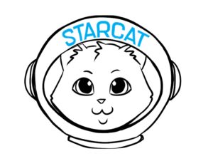 Southern Tier Library System's STARCAT logo of a cat wearing a space helmet.